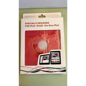 Apple IPad /‎ IPad 2 Red Durable Lined Case Protection Built in Stand NEW